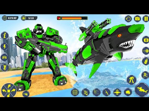 SHARK ROBOT CAR TRANSFORMATION GAME PART#3...