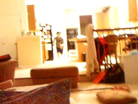 Chris jumps on PILLOWS!!!!!!!