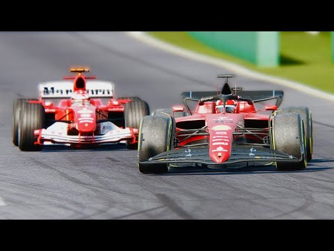 Ferrari F1 2022 F1-75 vs Ferrari F1 2004 Schumacher at Melbourne Albert Park GP