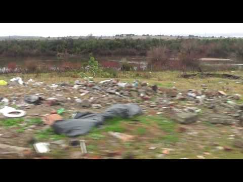 Gran contaminación ambiental en la costa del Río Santa Lucía Chico sobre la ciudad de Florida