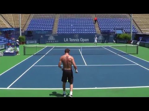 07 26 2009 Rendy Lu and Marat Safin practicing at LATC