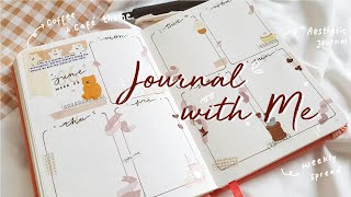 Coffee Themed Weekly Spread Plan with Me - Aesthetic Journal Indonesia
