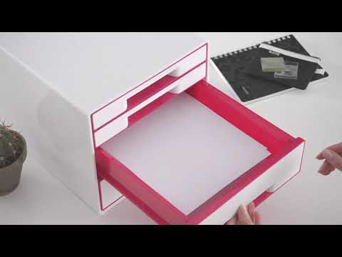 Ladenblok Leitz Wow Cube A4 maxi 4 laden wit/zwart
