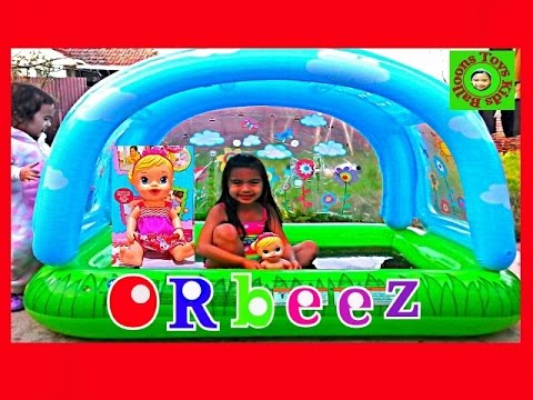 ORBEEZ Bath with BABY ALIVE Doll Paddling Pool Super Fun Bath Time Kids Balloons and Toys Video