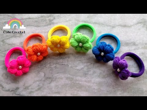 Easy Crochet Flower Hair Ties || Beginning Crochet...