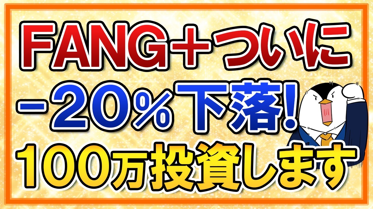 【ついに買い時？】FANG+が－20％大幅下落！僕は100万投資します