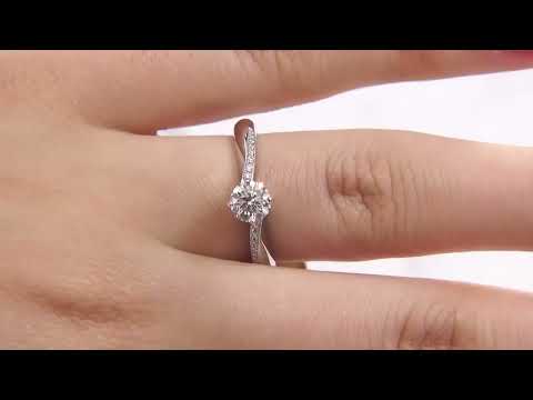 Round Cut Side Stone Engagement Ring SD102