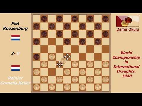 Reinier Cornelis Keller - Piet Roozenburg. World Championship in International Draughts- 1948.