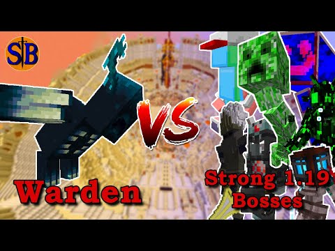 Warden vs  Strong and OP 1.19 Bosses| Minecraft mob battle