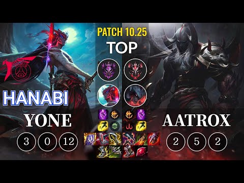 TLN Hanabi Yone vs Aatrox Top - KR Patch 10.25