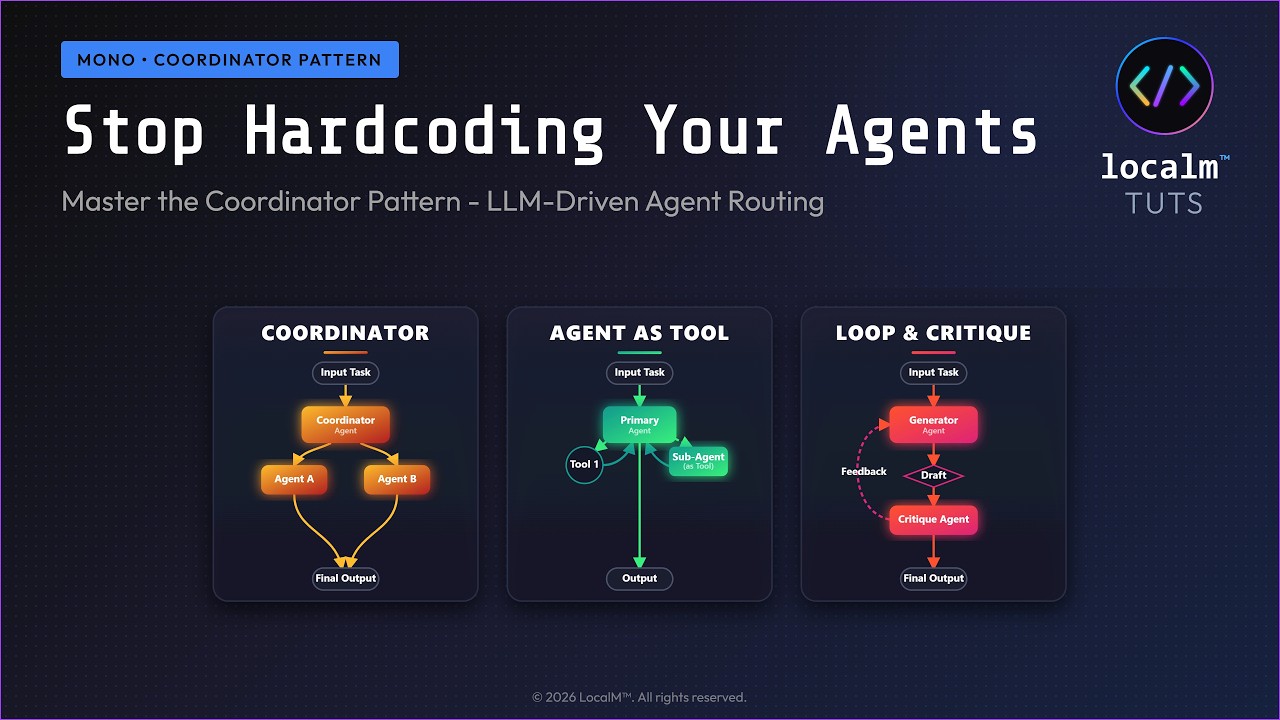 Thumbnail for Stop Hardcoding Your Agents: Master the Coordinator Pattern