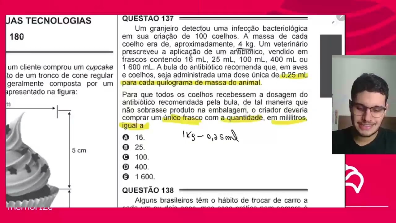 Resolução em Vídeo — Questão 137 ENEM 2015 PPL