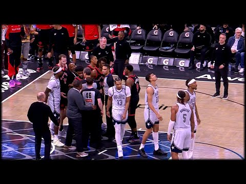 Raptors and Magic mini scuffle including Jakob Poeltl