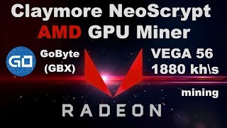 Claymore NeoScrypt AMD GPU Miner, VEGA 56, обзор, хешрейт, майнинг