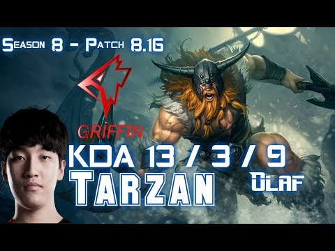 GRF Tarzan OLAF vs TALIYAH Jungle - Patch 8.16 KR Ranked