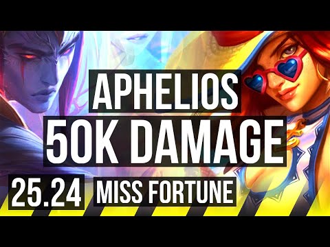 APHELIOS & Blitzcrank vs MISS FORTUNE & Alistar (ADC) | 50K damage | KR Master | 25.24