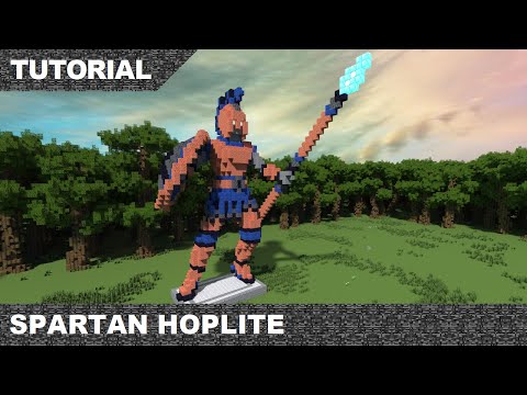 Trydar - Minecraft Spartan Hoplite Statue Tutorial & Download block by block timelapse