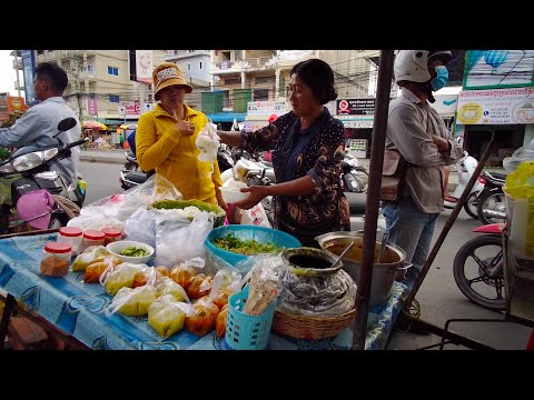 Food On Street - Street Food A Long Veng Sreng Road - Phnom Penh Village Food Show