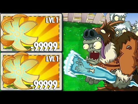 PvZ 2 Gameplay - Random Team 9 Plant Vs Sloth Gargantuar Zombie - Who will win?