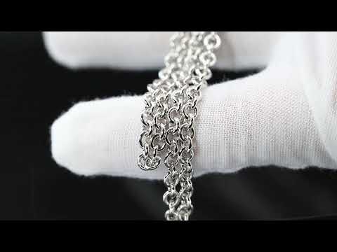 Italy Sterling Silver Cable Chain 3.8mm Platinum Plated