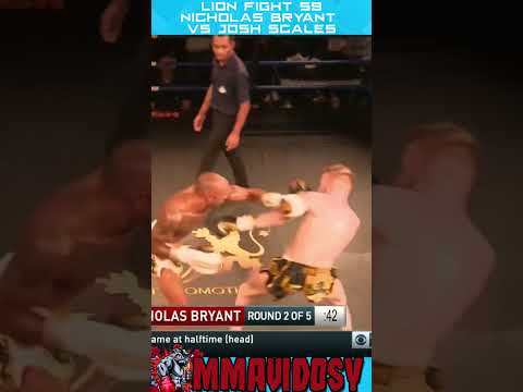 Knockout Lion Fight 59 - Nicholas Bryant vs Josh Scales #shorts #lionfight #muaythai