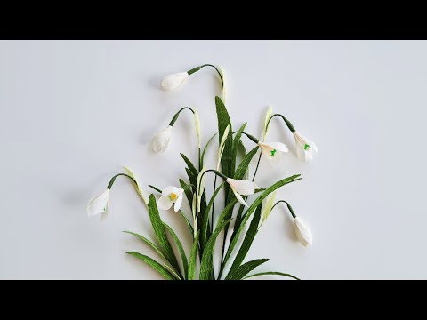 How To Make Snowdrop Paper Flower / Paper Flower / Góc nhỏ Handmade