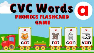 CVC Words Letter A | Phonics Flashcard Game | The Phonics Train