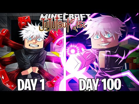 Surviving 100 Days as GOJO in Jujutsu Kaisen Minecraft