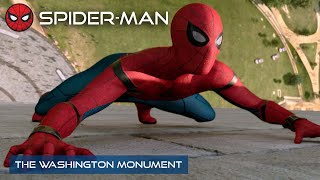 Spider-Man Saves Visitors At The Washington Monument | 4K | Spider-Man: Homecoming | With Captions
