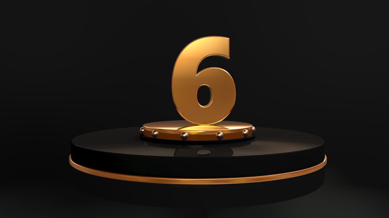 Number 6 Loop Animation | HD Background
