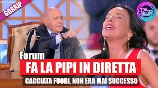 Forum, fa la pipì in diretta, il giudice la caccia ma ormai è tardi.