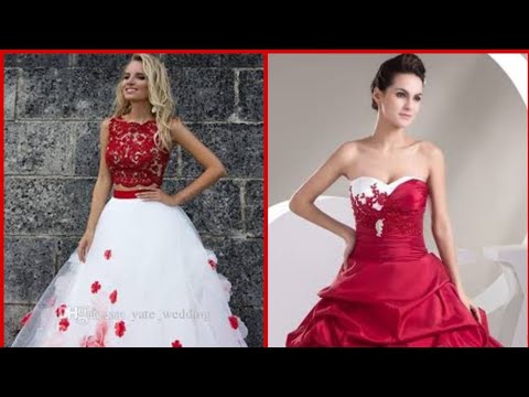 wow! gorgeous gowns in red and white | colour combo