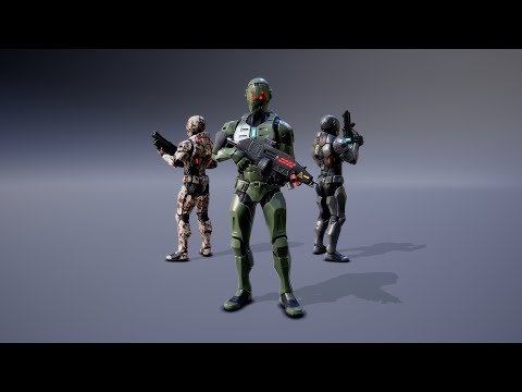 Sci Fi Male Combat Suit Showcase