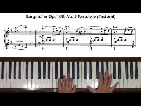 Burgmuller Op. 100, No. 3 La Pastorale (Pastoral) Piano Tutorial