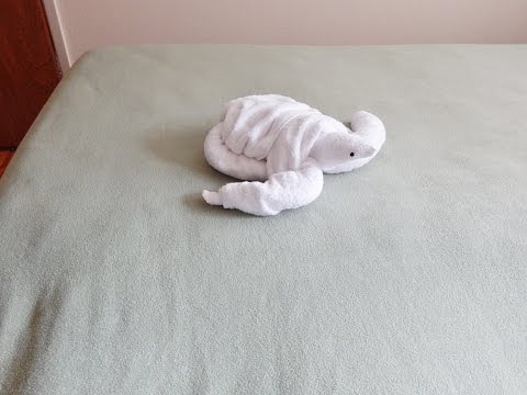 Towel Art Folding -  How to Make Towel Animal Turtle | Towel origami | Towel Folding Design | 91