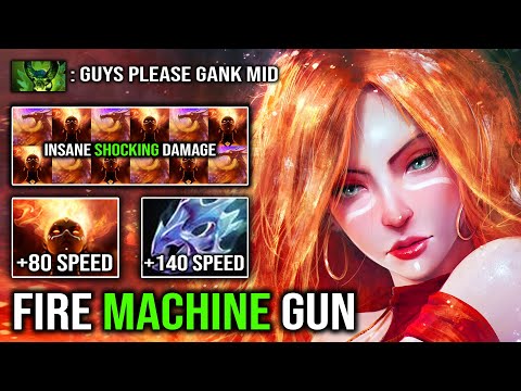 FIRE MACHINE GUN +225 Attack Speed Max Range Lina Deleted Pugna Mid Craziest Shocking Damage DotA 2