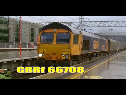 GBRf 66708 Hauls a Biomass Train Through Stafford