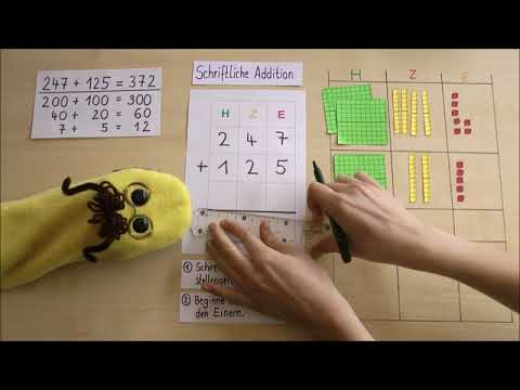 Erklärvideo: Schriftliche Addition mit Mathe-Flip Version 2: Rechenrichtung von unten nach oben