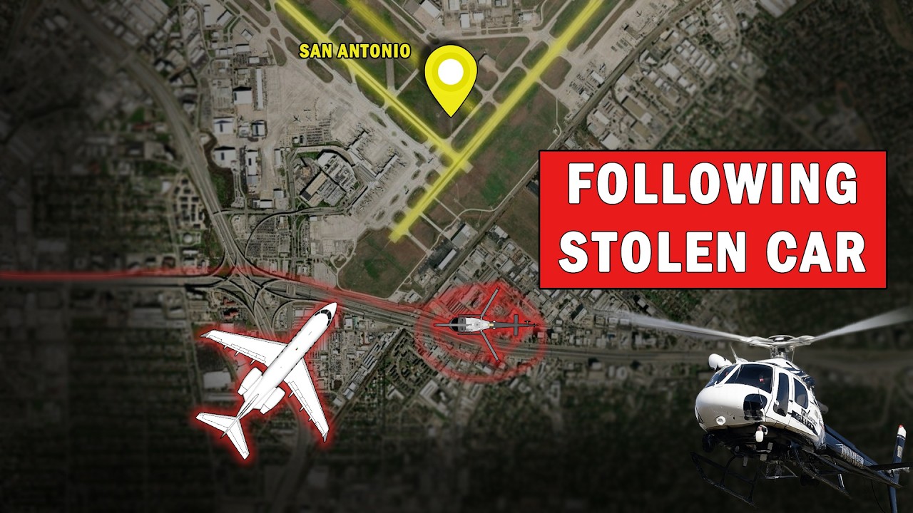 POLICE PURSUE for Stolen Car near San Antonio Airport