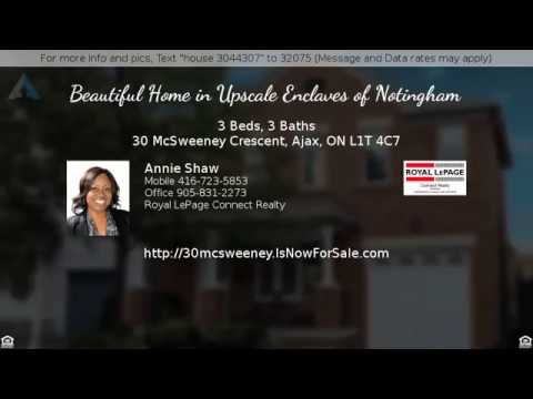 SOLD - $449,800 - 30 McSweeney Crescent, Ajax, ON L1T 4C7