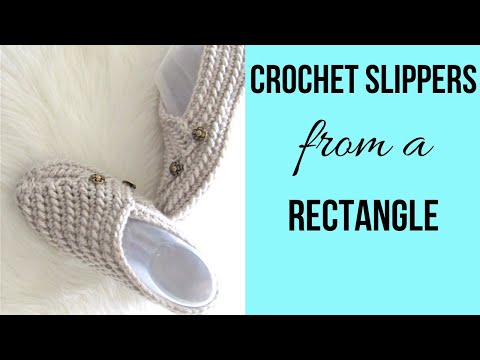 Easy Crochet Slippers from a Rectangle