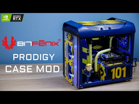 VAULT BOY Mini ITX Z490 i5 10600K RTX2080 SUPER Custom Water Cooled Gaming PC Build Bitfenix Prodigy