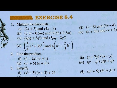 Class 8th maths l Exercise 8.4 l NCERT l Chapter 8 l Algebraic Expressions and identities l Carb