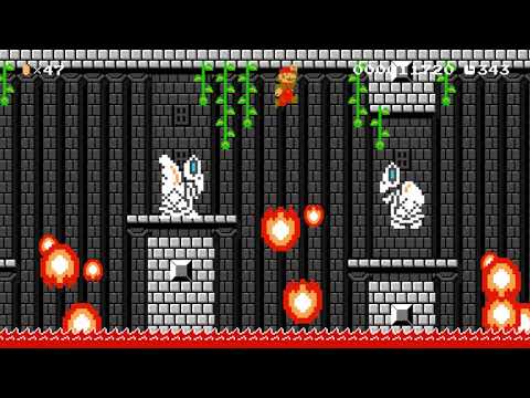 Dry Bones Castle ⚡️ by JohnnyZ ⚡️ SUPER MARIO MAKER Raw GAMEPLAY