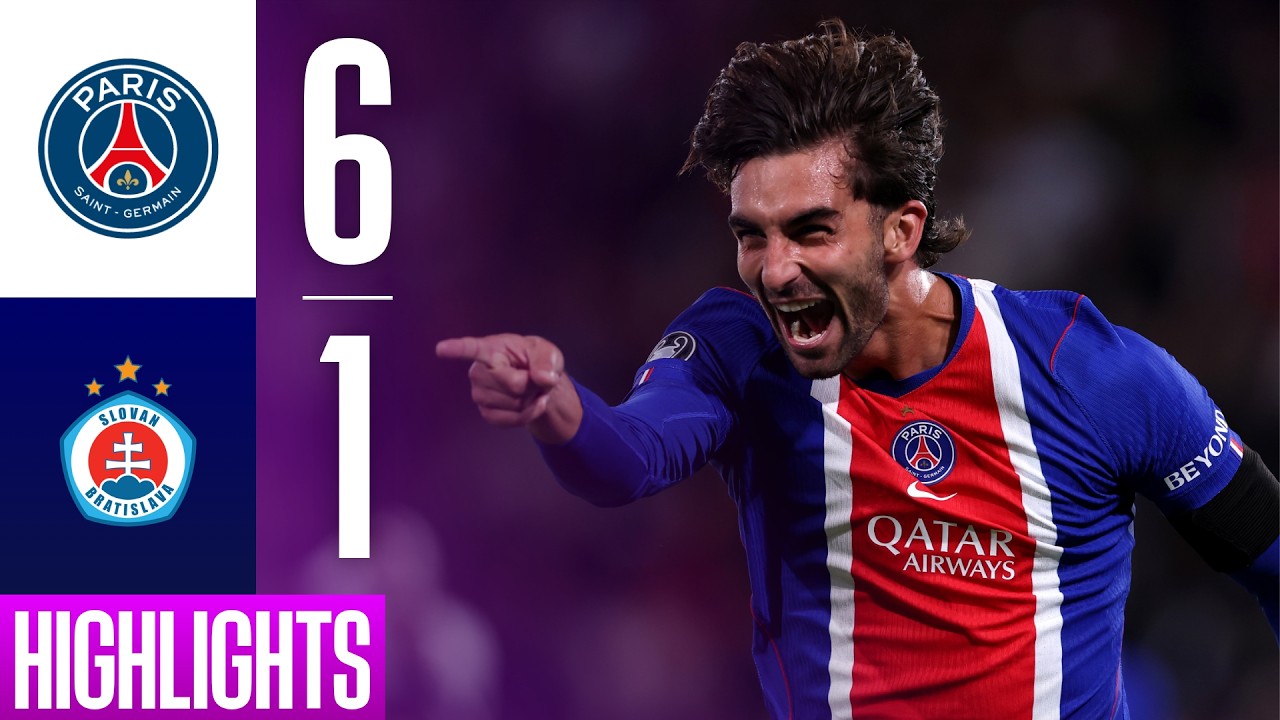 Paris Saint-Germain FC 6 - 1 ŠK Slovan Bratislava highlights