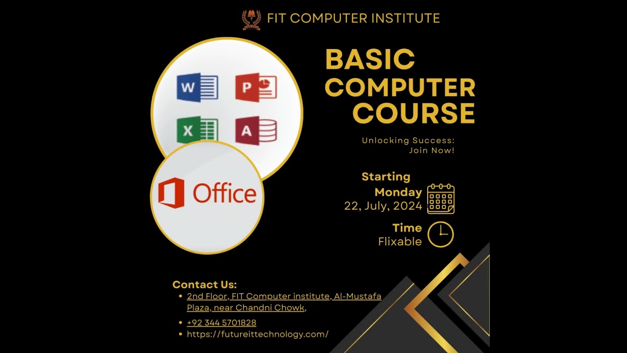 Basic Computer Course From FIT Computer Institute Rawalpindi & Islamabad
