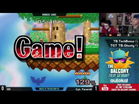 Melee @ the Balcony 93 - Winners Semis ft. Captain Faceroll (Sheik) VS Oli (Falcon)