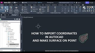 HOW TO IMPORT COORDINATES IN AUTOCAD AND MAKE SURFACE ON POINT#civil3d