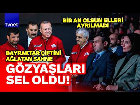 Sümeyye Erdoğan'ı ağlatan sahne! Selçuk Bayraktar bir an olsun elini bırakmadı! BİR AKINCI GEÇTİ!