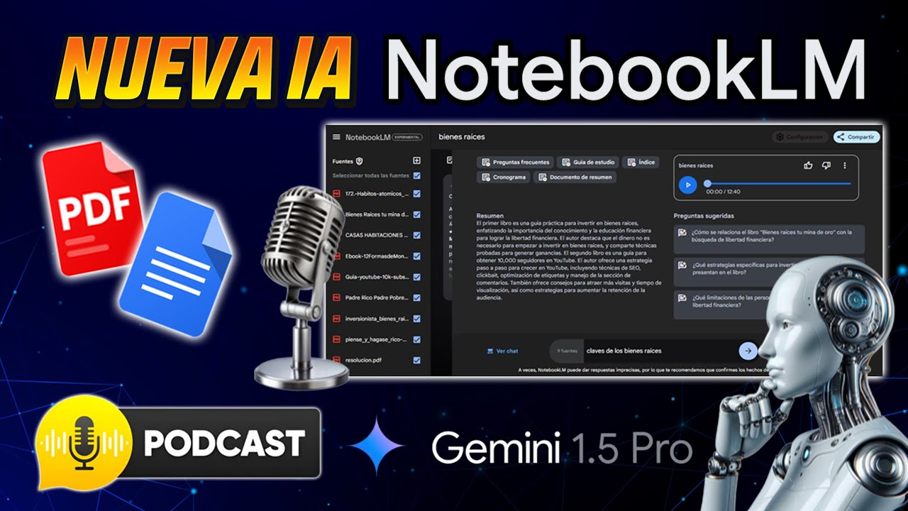 Crea PODCASTs de tus DOCUMENTOS 100% Gratis con NotebookLM 🚀